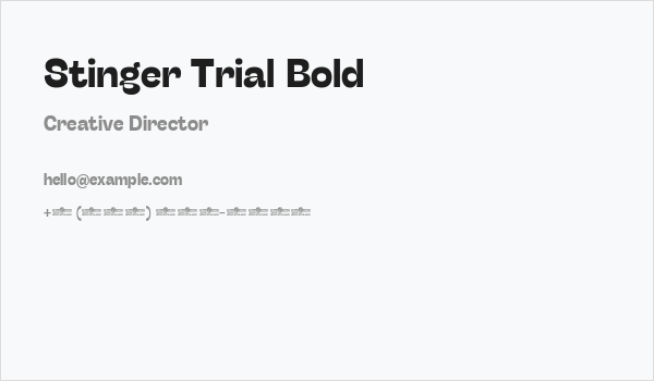 Stinger Trial Bold Business Card