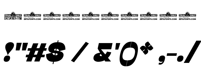 Stinger Trial Heavy Italic Font OTHER CHARS