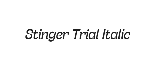 Stinger Trial Italic Logo