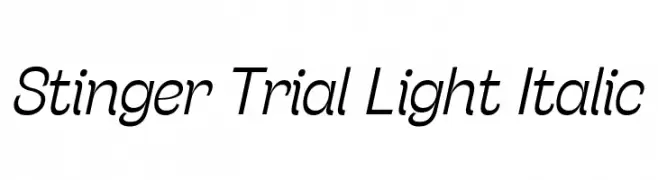 Stinger Trial Light Italic  免费字体下载