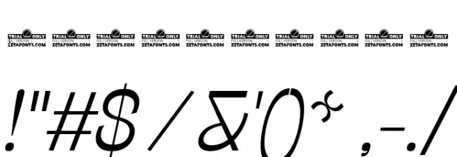 Stinger Trial Light Italic Font OTHER CHARS