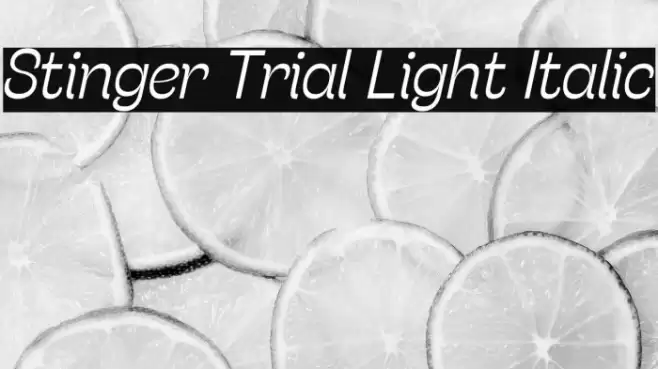 Stinger Trial Light Italic Font examples