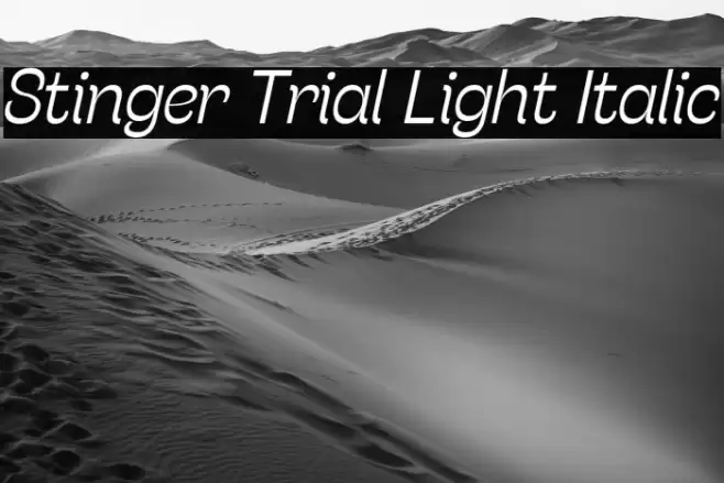 Stinger Trial Light Italic Font examples