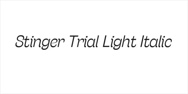 Stinger Trial Light Italic Logo