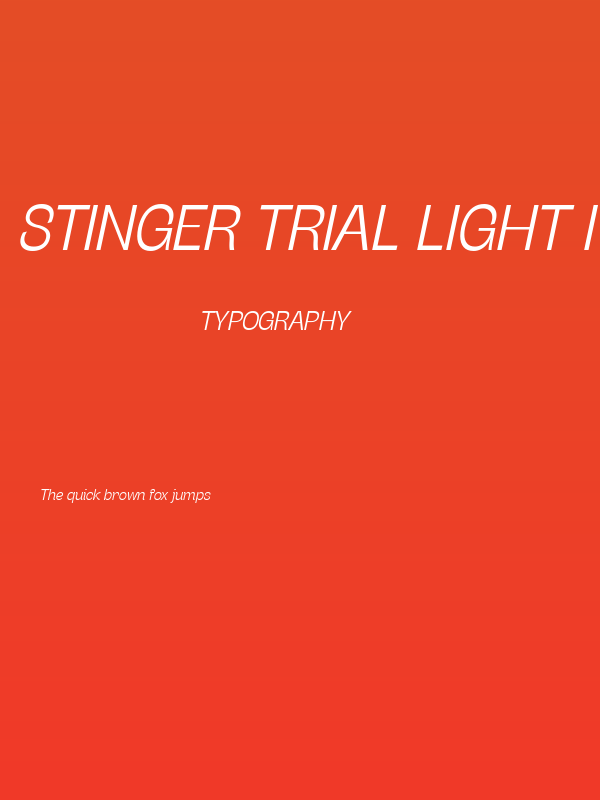 Stinger Trial Light Italic Poster