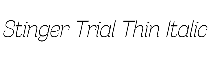 Stinger Trial Thin Italic  Скачать бесплатные шрифты