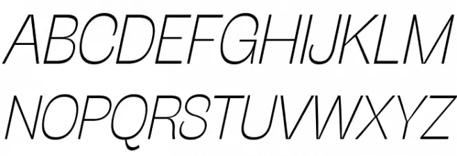 Stinger Trial Thin Italic Polices MAJUSCULES