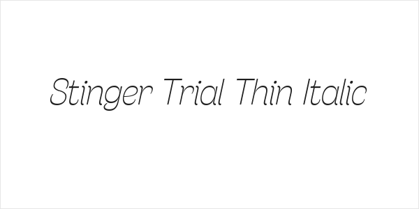 Stinger Trial Thin Italic Logo