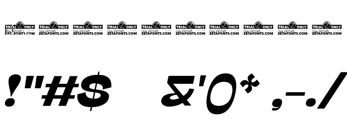 Stinger Wide Trial Bold Italic Font OTHER CHARS