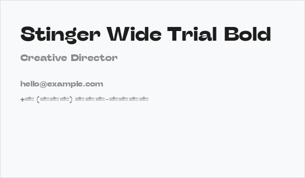 Stinger Wide Trial Bold Business Card