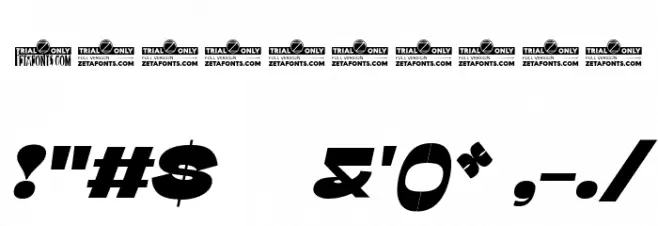 Stinger Wide Trial Heavy Italic Font OTHER CHARS