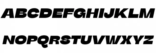 Stinger Wide Trial Heavy Italic Schriftart Groß