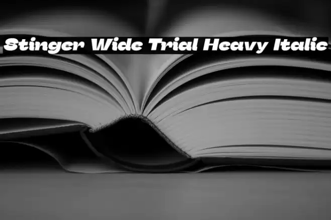 Stinger Wide Trial Heavy Italic Font examples
