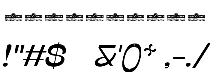 Stinger Wide Trial Italic Font OTHER CHARS