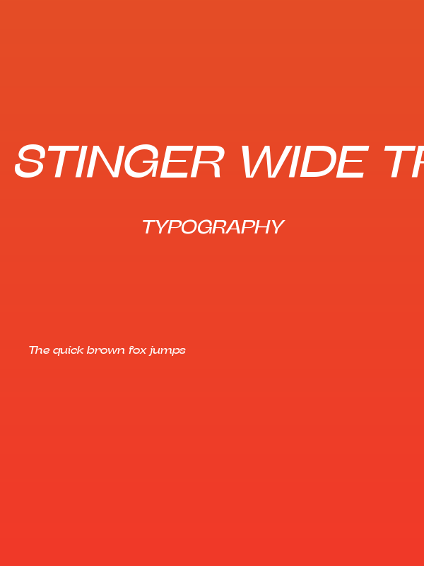 Stinger Wide Trial Italic Poster