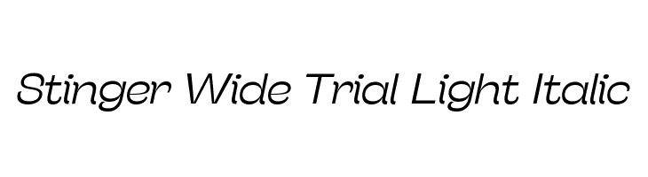 Stinger Wide Trial Light Italic  Frei Schriftart Herunterladen