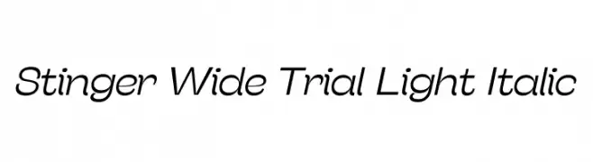 Stinger Wide Trial Light Italic  免费字体下载