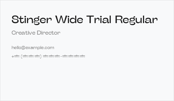 Stinger Wide Trial Regular Business Card