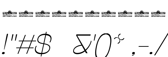 Stinger Wide Trial Thin Italic Font OTHER CHARS