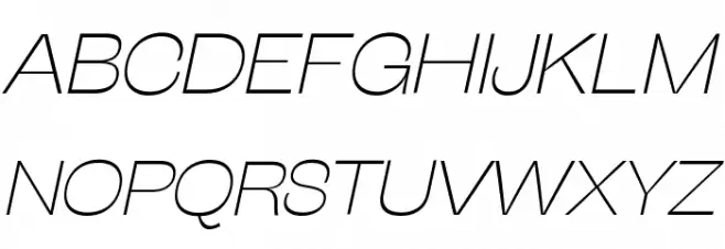 Stinger Wide Trial Thin Italic Шрифта ВЕРХНИЙ