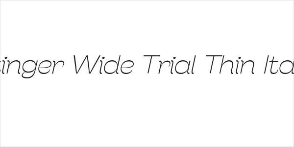 Stinger Wide Trial Thin Italic Logo