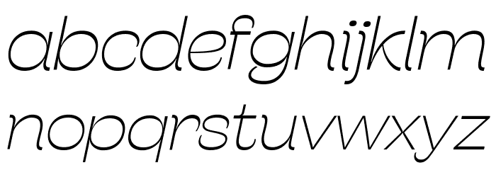 Stinger Wide Trial Thin Italic Font LOWERCASE