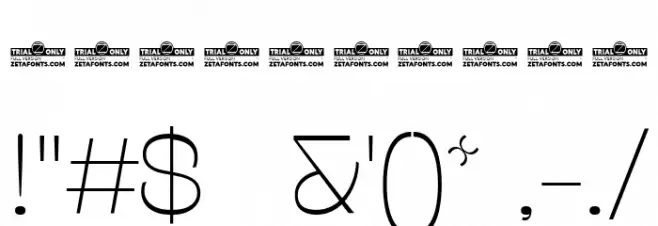 Stinger Wide Trial Thin Font OTHER CHARS