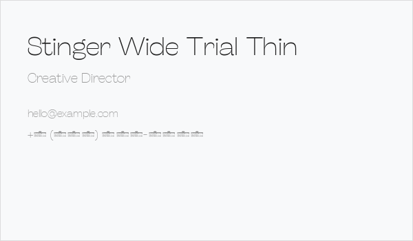 Stinger Wide Trial Thin Business Card
