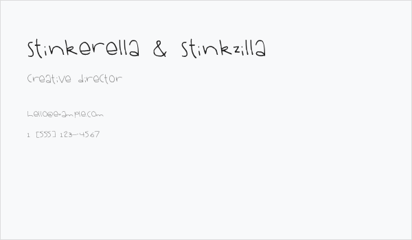 Stinkerella & Stinkzilla Business Card