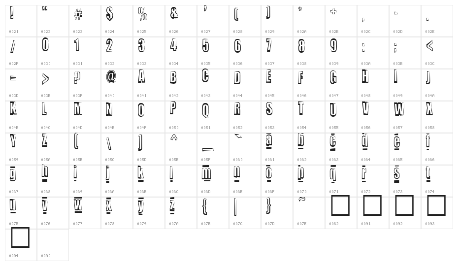 Stinkin Boop Font Character Map
