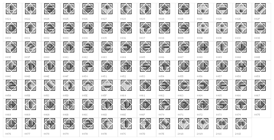 Stitches Regular Character Map