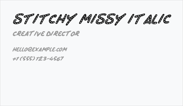 Stitchy Missy Italic Business Card