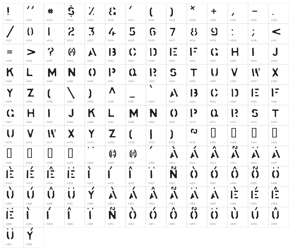 Stockstill Solid Character Map