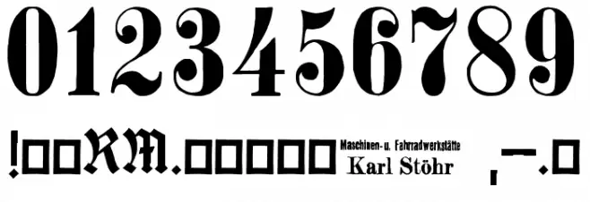 Stoehr numbers Font OTHER CHARS