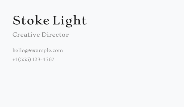 Stoke Light Business Card