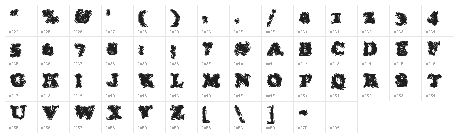 Stolen LlamaRegular Character Map