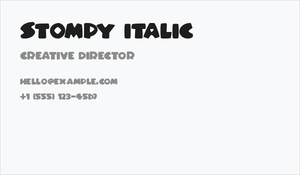 Stompy Italic Business Card