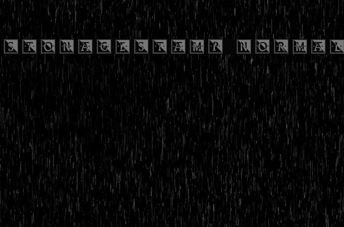 StonageStamp Normal Font examples