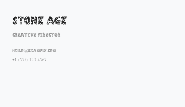 Stone Age Business Card