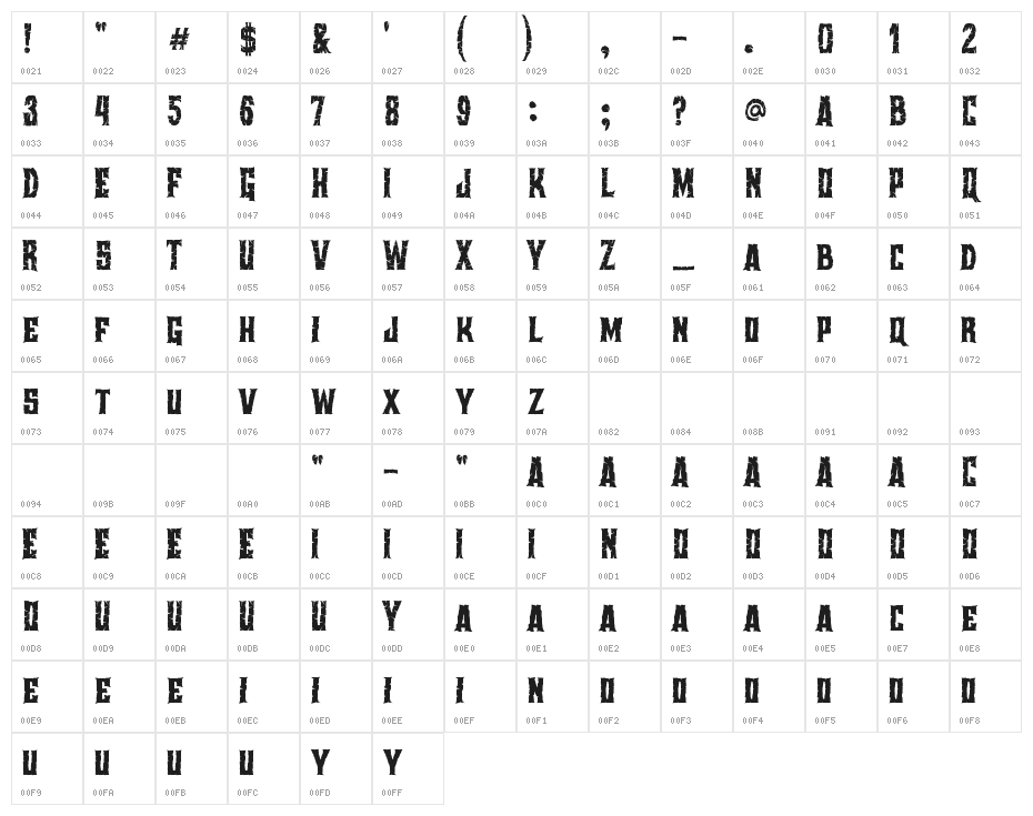 Stone Tomb Character Map