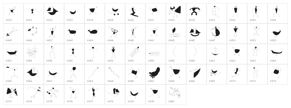 StoneAgeAgain-Normal Character Map