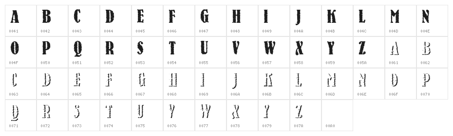 StoneAm Character Map