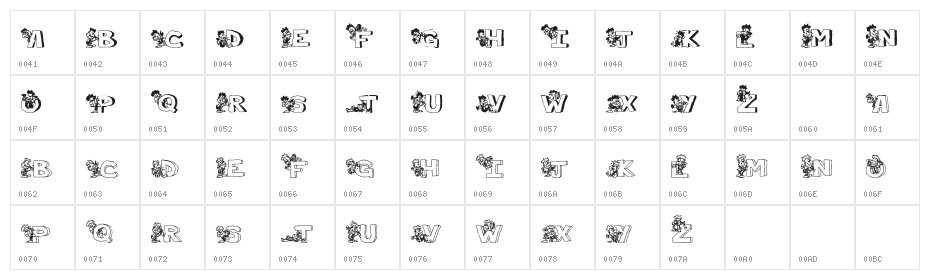 StoneCarving Character Map