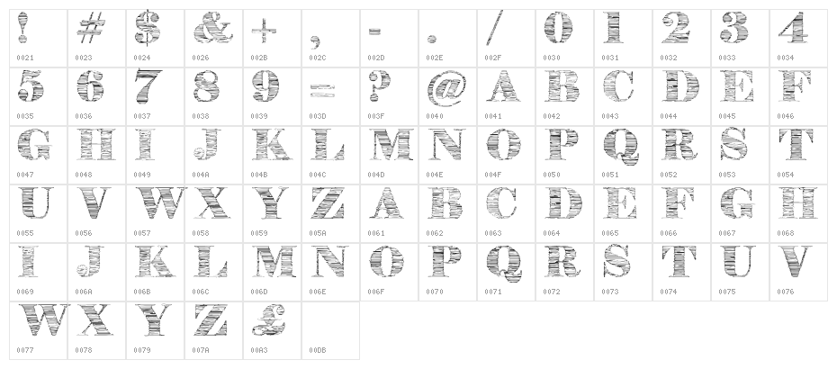 StoneStory Character Map
