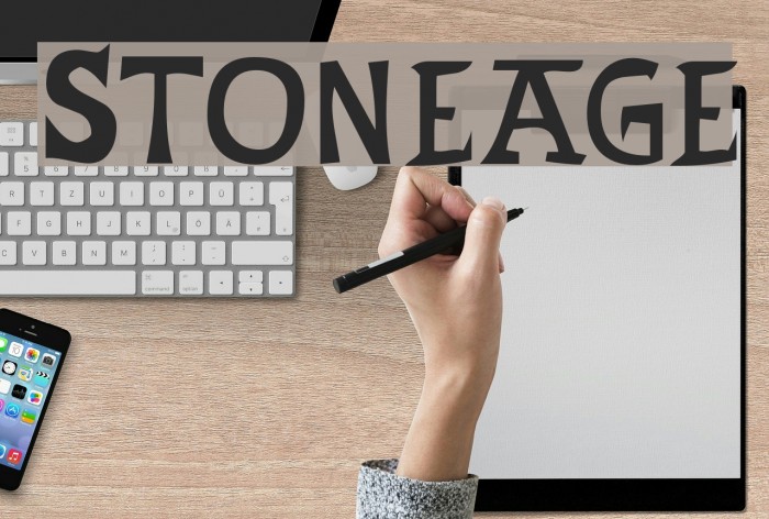 Stoneage Font examples