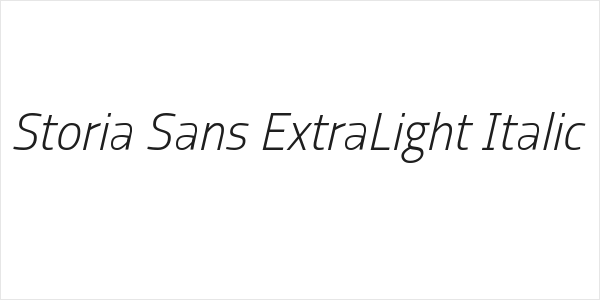 Storia Sans ExtraLight Italic Logo