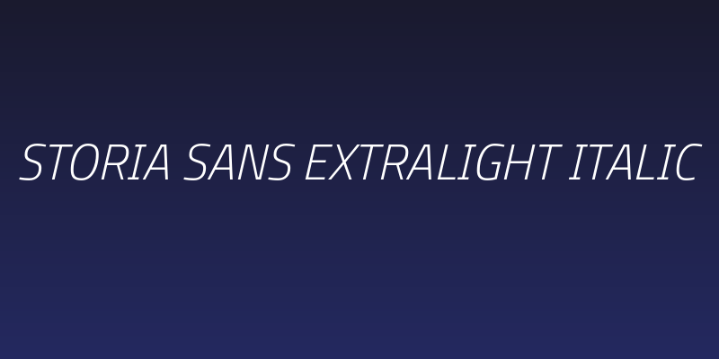 Storia Sans ExtraLight Italic Social Header