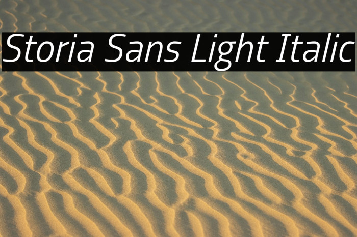 Storia Sans Light Italic Example 1