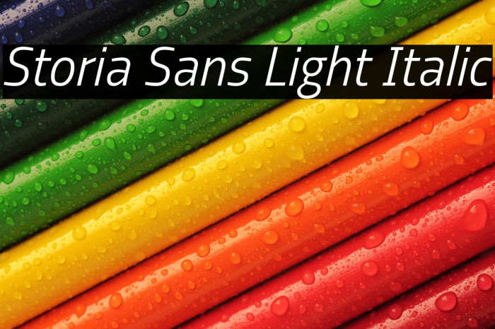 Storia Sans Light Italic Example 2