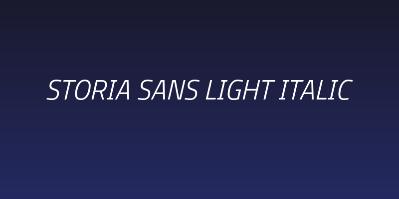 Storia Sans Light Italic Social Header